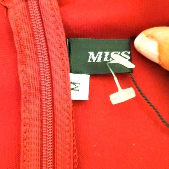 Plunging Neck Frill Maroon Ruffle Hem Chiffon Dress Size Medium NWTG - Picture 8 of 15